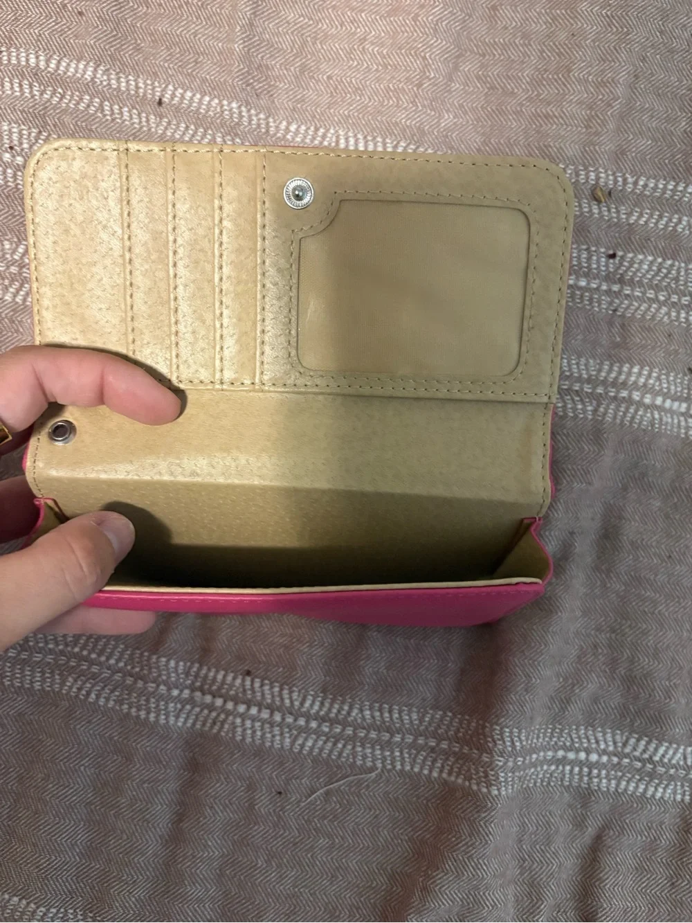 Pink Women's Leather Wallet Clutch